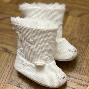 Mayoral Bear Fuzzy Winter White Booties, Baby, 9M